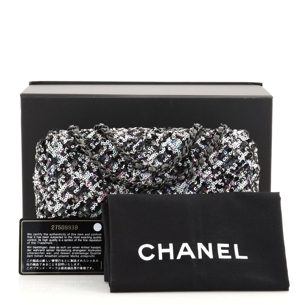 CC Chain Flap Bag Multicolor Sequins Mini