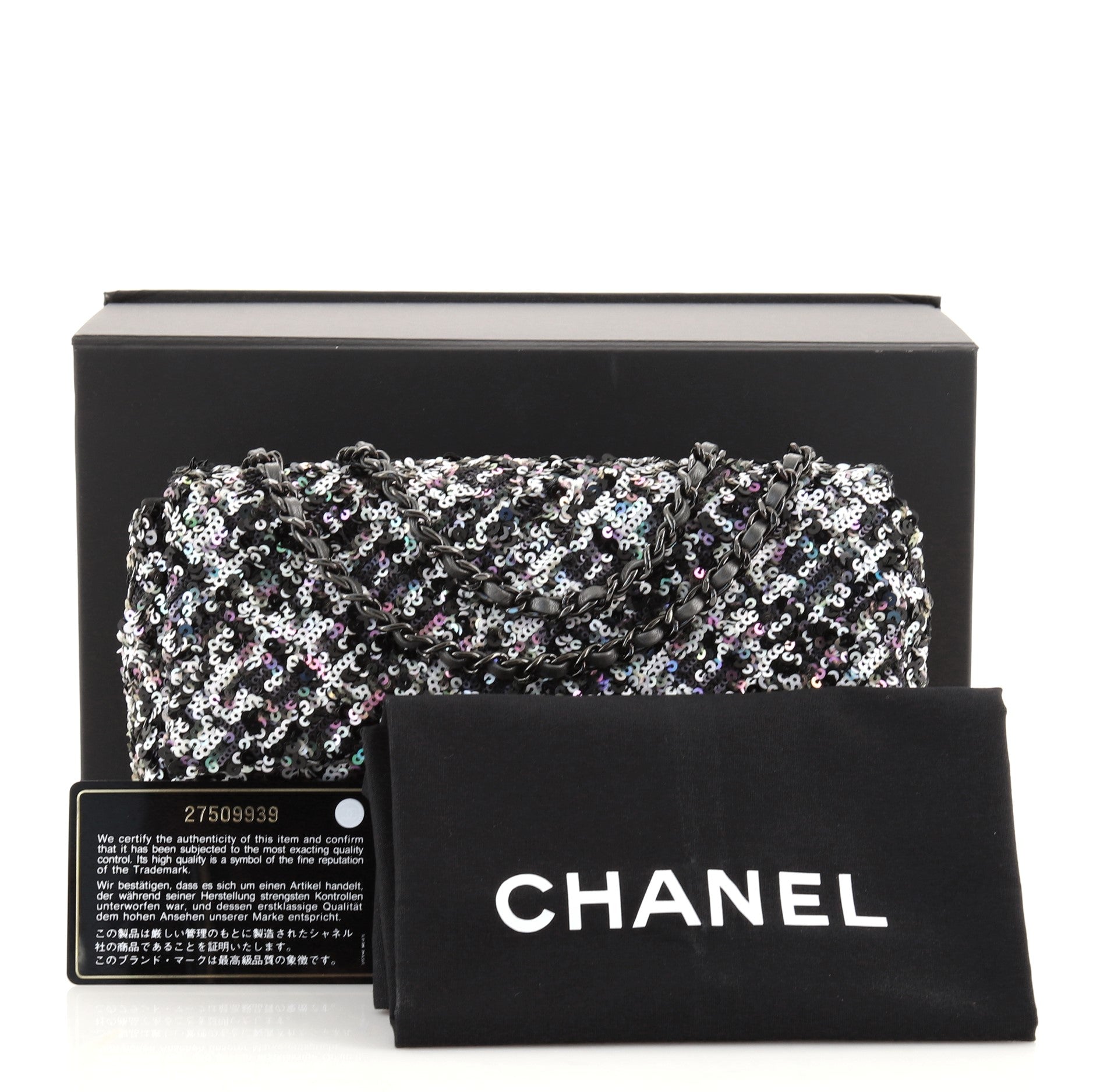 CC Chain Flap Bag Multicolor Sequins Mini
