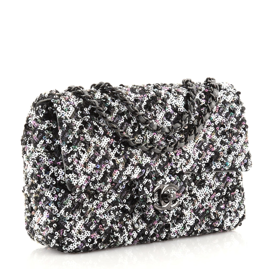 CC Chain Flap Bag Multicolor Sequins Mini