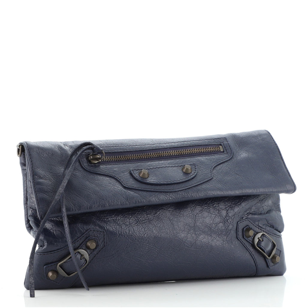 Classic Studs Envelope Strap Clutch Leather