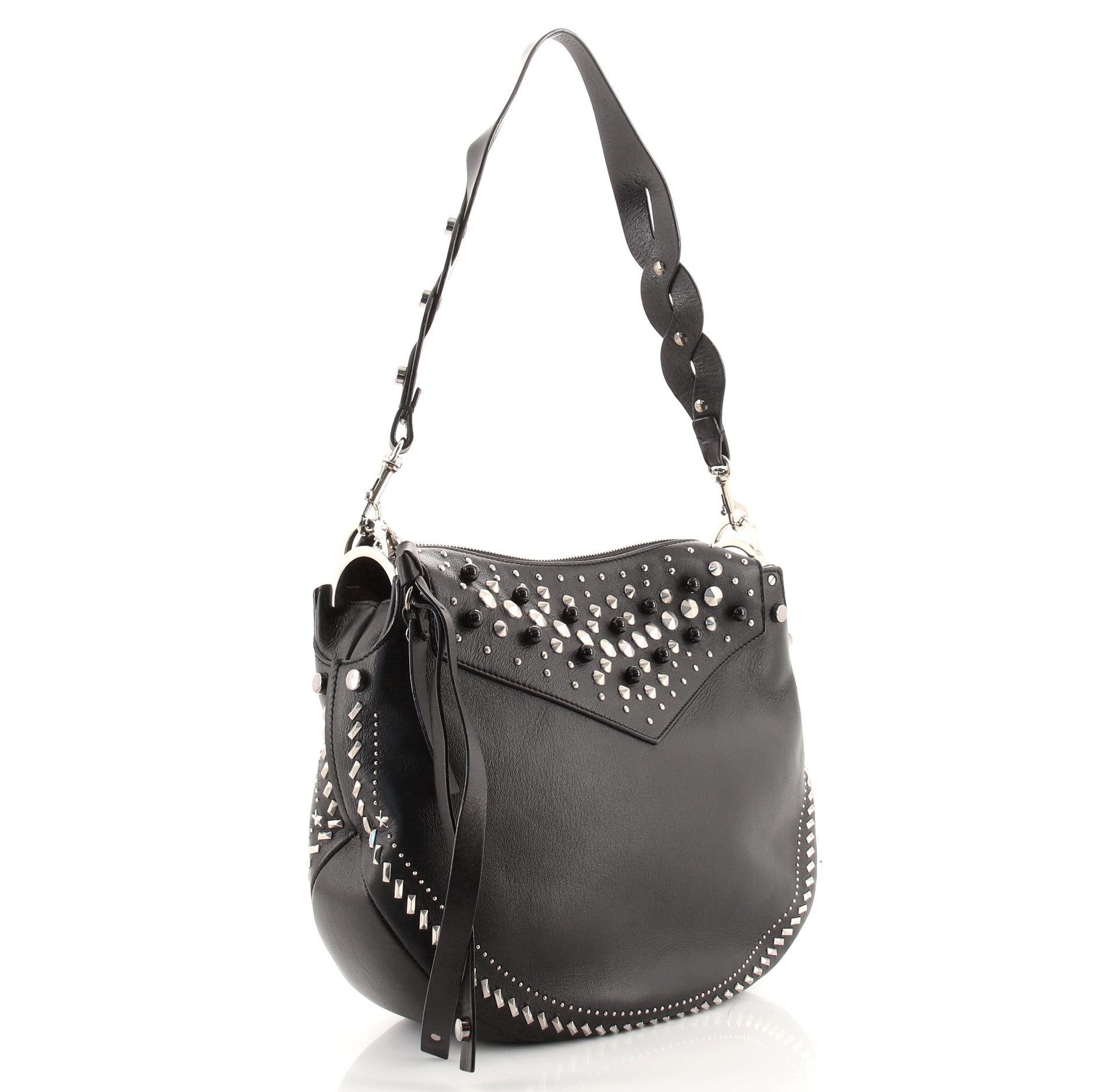 Artie Hobo Leather with Studded Detail Mini