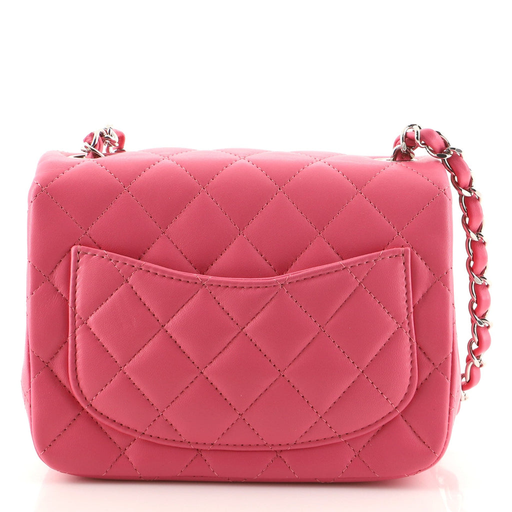 Square Classic Single Flap Bag Quilted Lambskin Mini