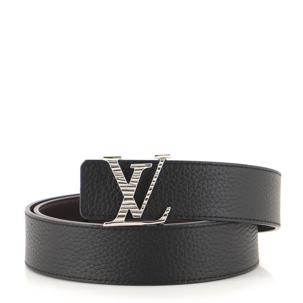 LV Initiales Epi Buckle Reversible Belt Taurillon Leather Wide 100