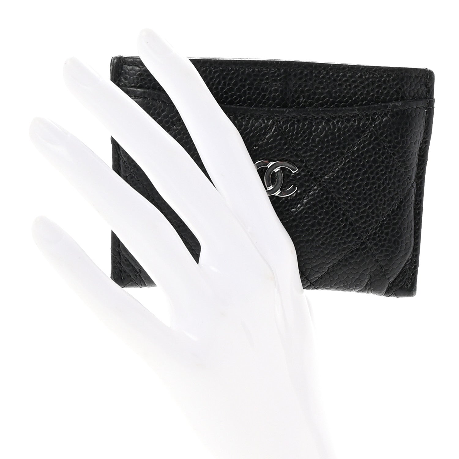 Caviar Quilted  Holder Black