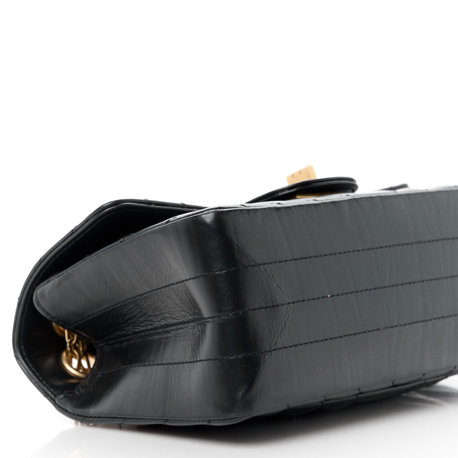 Aged Calfskin Chevron Quilted 2.55 Reissue Mini Flap Black