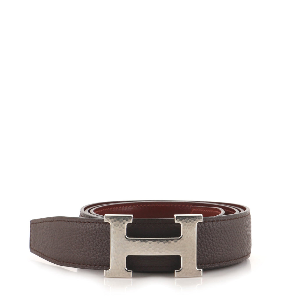 Constance Martelee H Reversible Belt Leather with Hammered Hardware Medium 105
