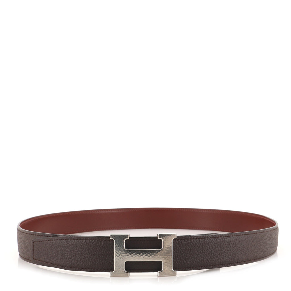 Constance Martelee H Reversible Belt Leather with Hammered Hardware Medium 105