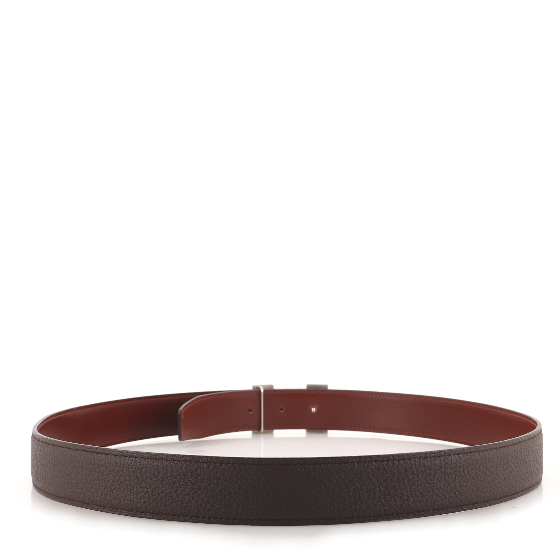 Constance Martelee H Reversible Belt Leather with Hammered Hardware Medium 105