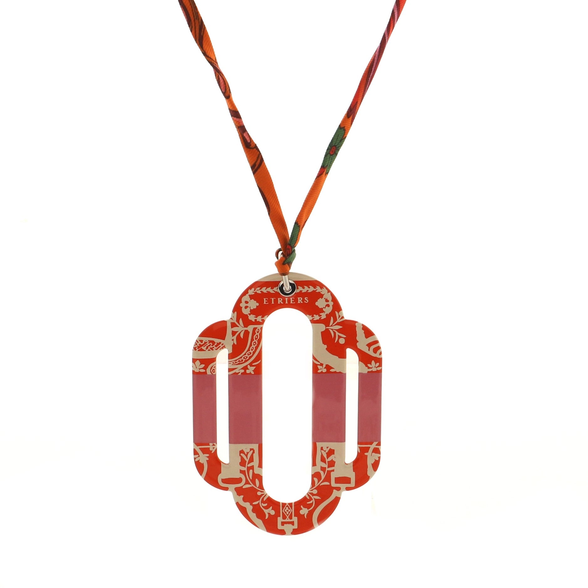 Attelage Etriers Tattoo Pendant Necklace Printed Enamel