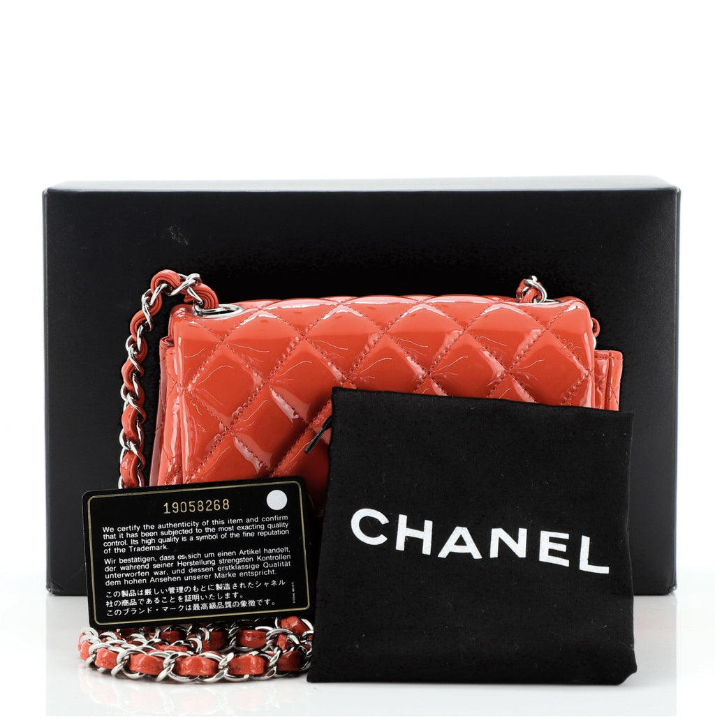 Square Classic Single Flap Bag Quilted Patent Mini