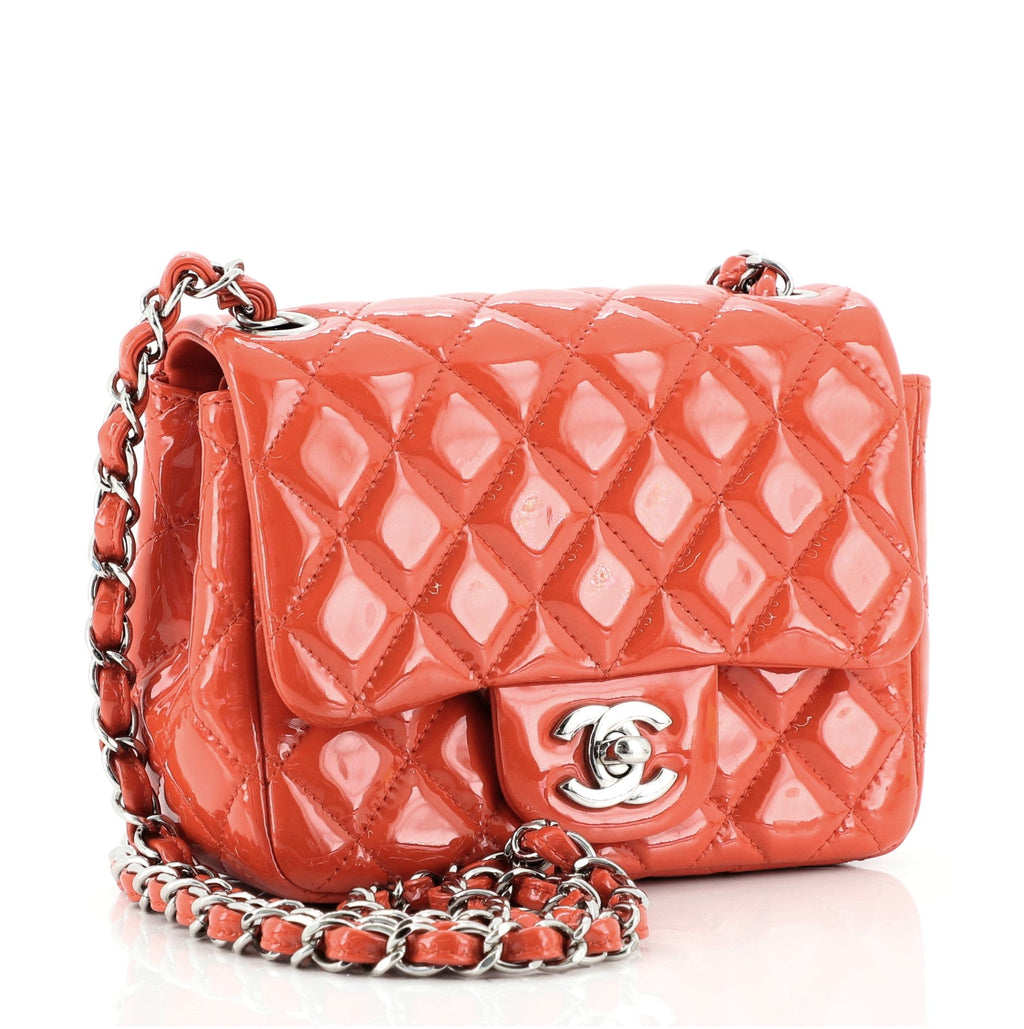 Square Classic Single Flap Bag Quilted Patent Mini