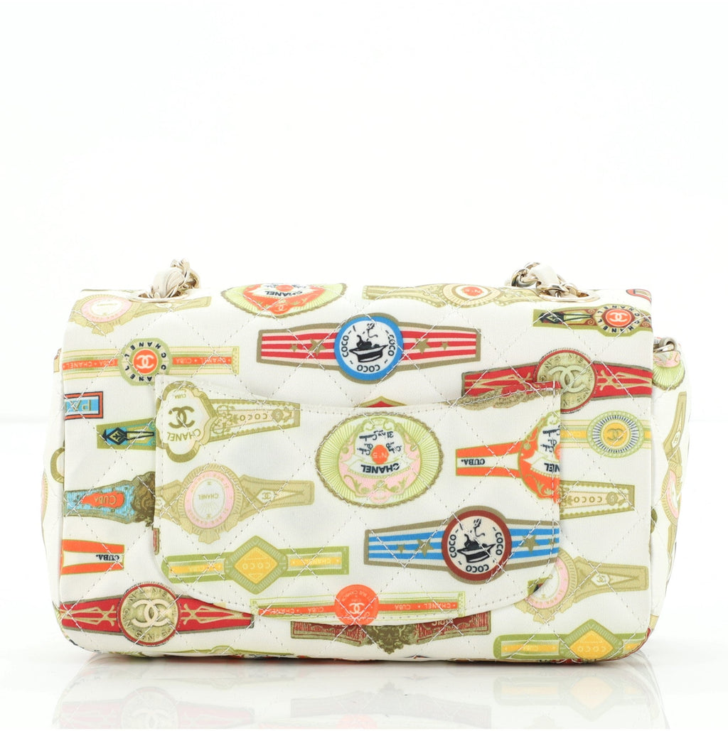 Cuba Classic Single Flap Bag Quilted Printed Satin Mini
