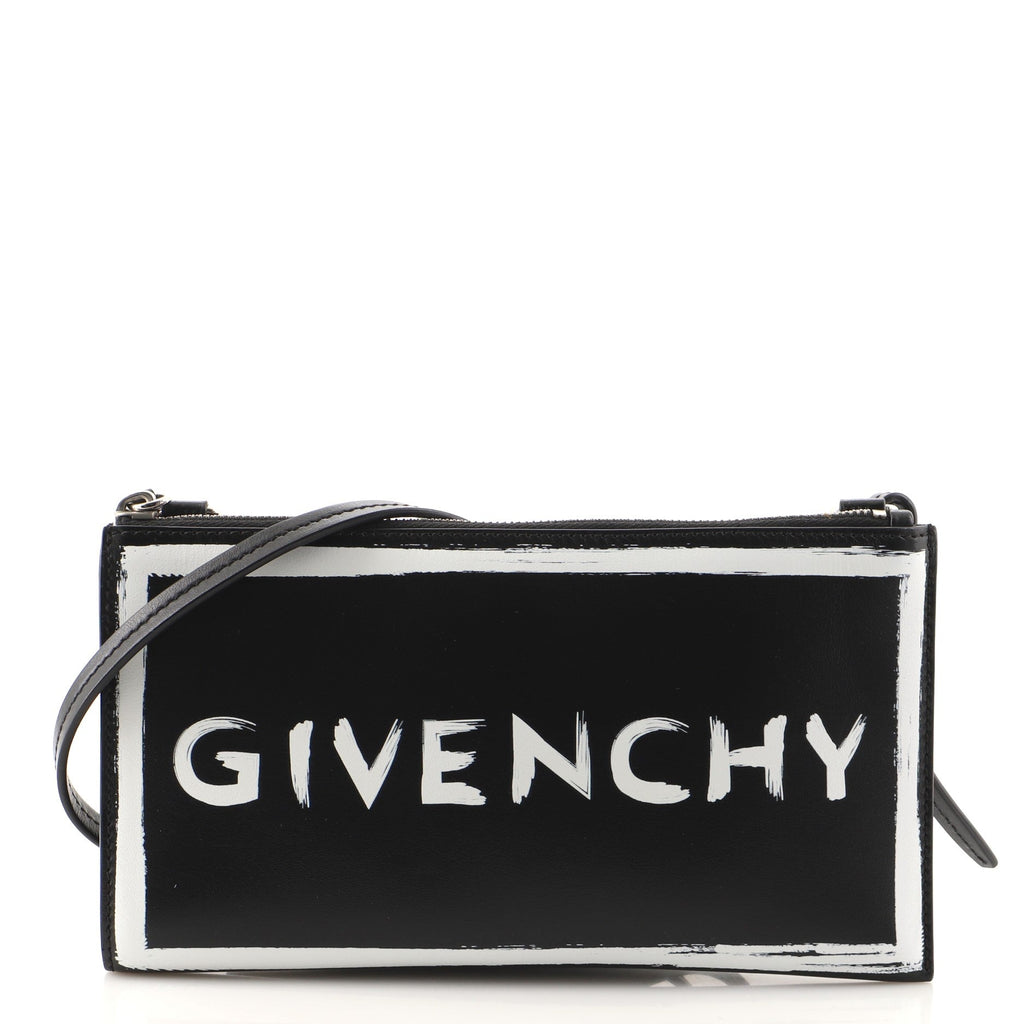 Graffiti Clutch with Strap Printed Leather