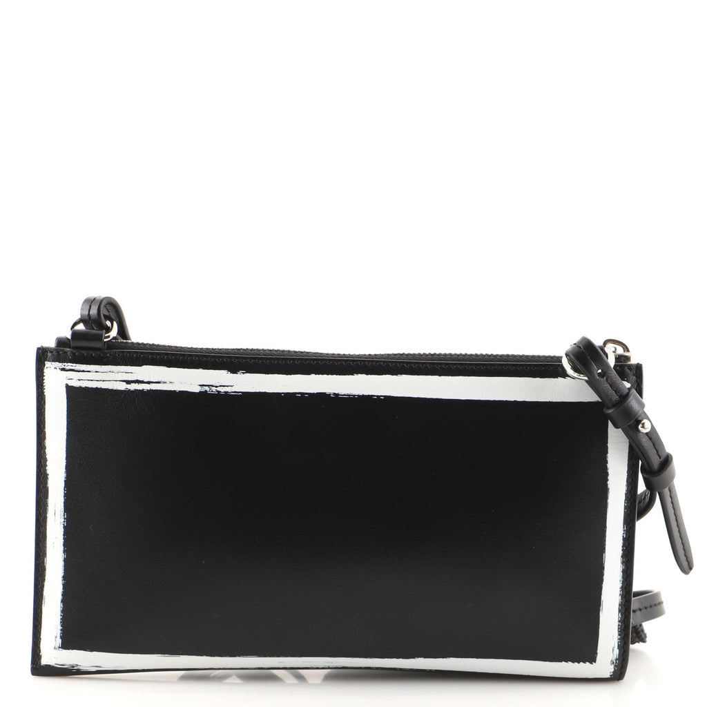 Graffiti Clutch with Strap Printed Leather