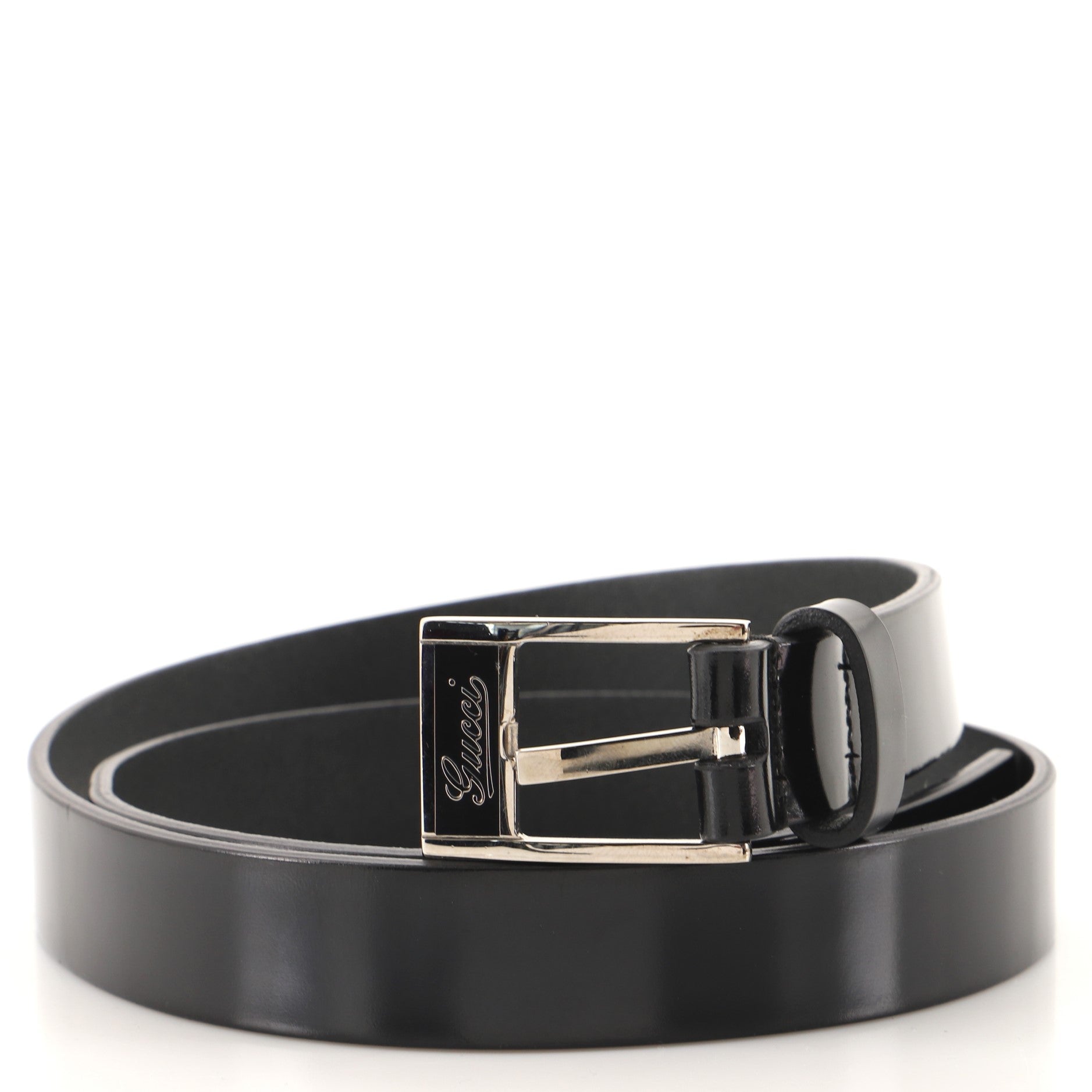 Logo Buckle Belt Leather Medium 90