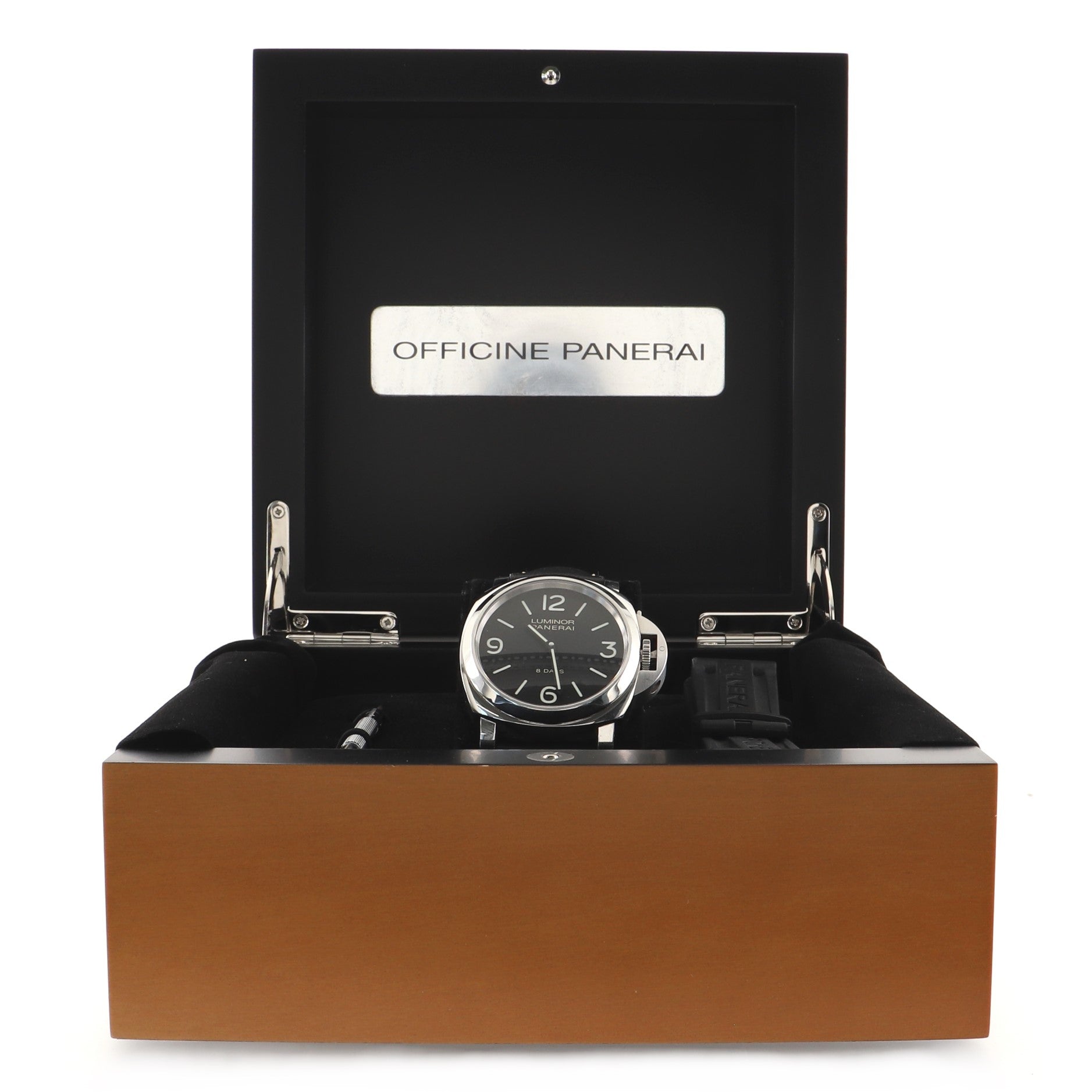 Luminor Base 8 Days Acciaio Manual Watch Stainless Steel and Leather 44