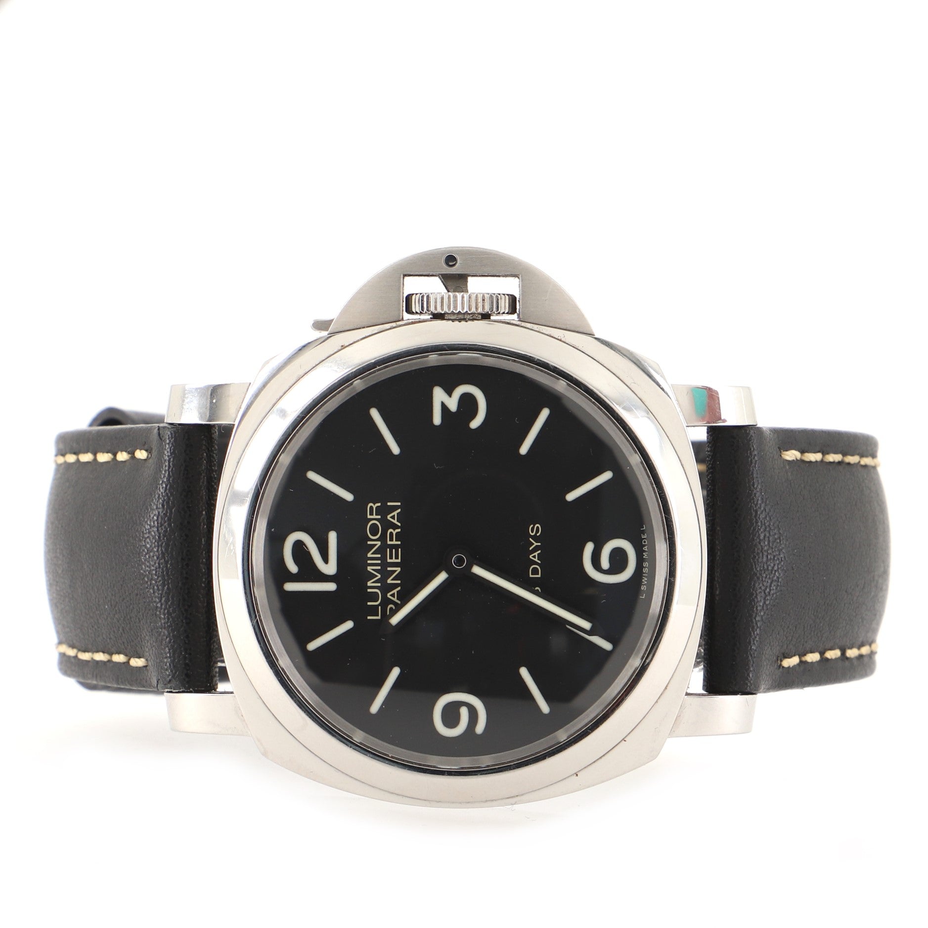 Luminor Base 8 Days Acciaio Manual Watch Stainless Steel and Leather 44