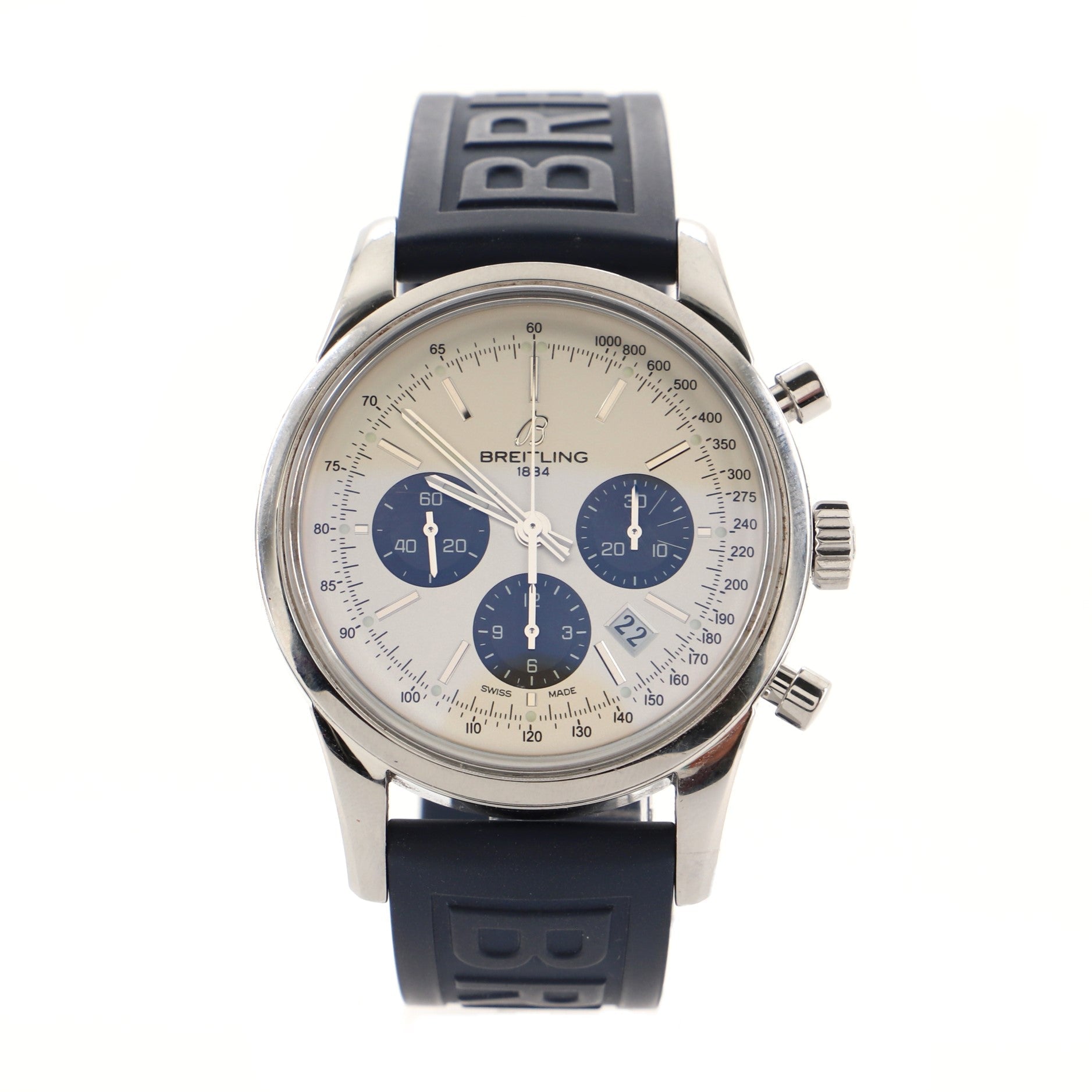 Transocean Chronograph Automatic Watch Stainless Steel and Leather 42