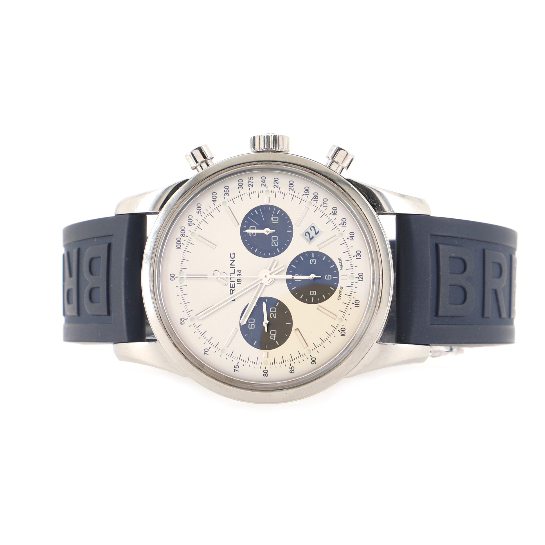 Transocean Chronograph Automatic Watch Stainless Steel and Leather 42