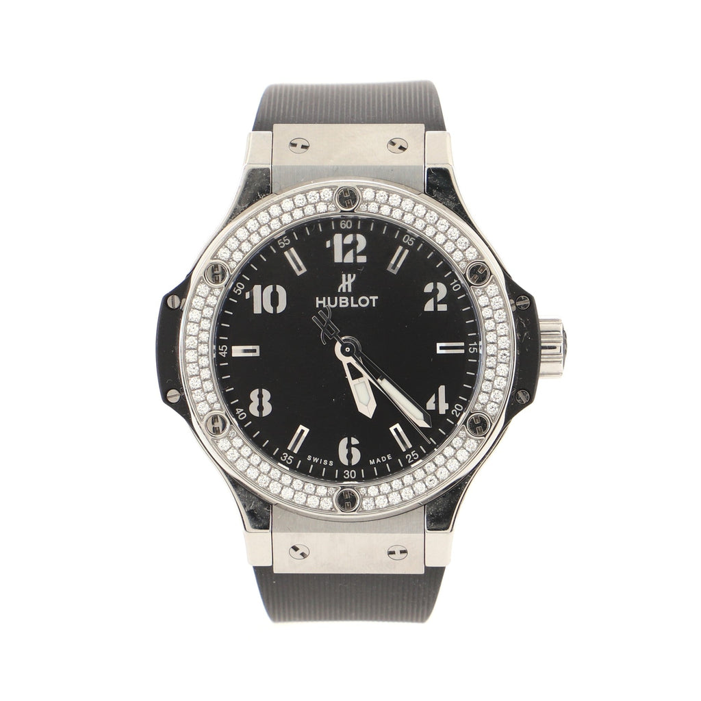 Big Bang Quartz Watch Stainless Steel and Rubber with Diamond Bezel 38