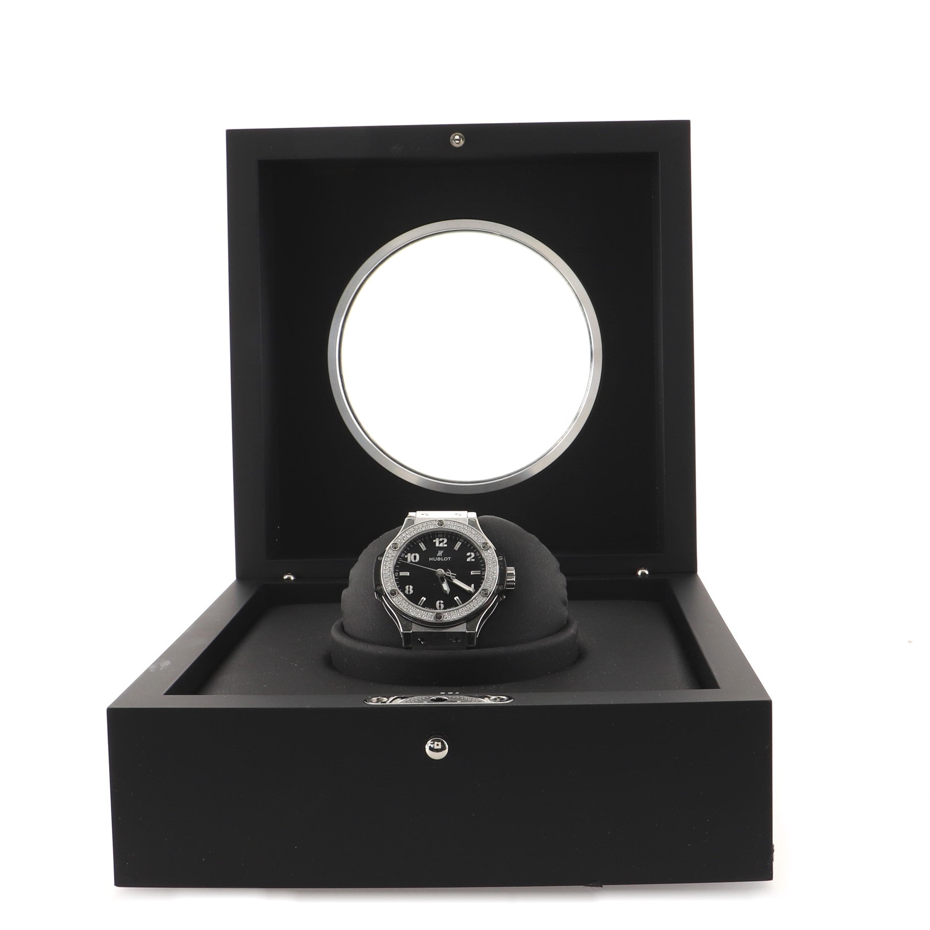 Big Bang Quartz Watch Stainless Steel and Rubber with Diamond Bezel 38