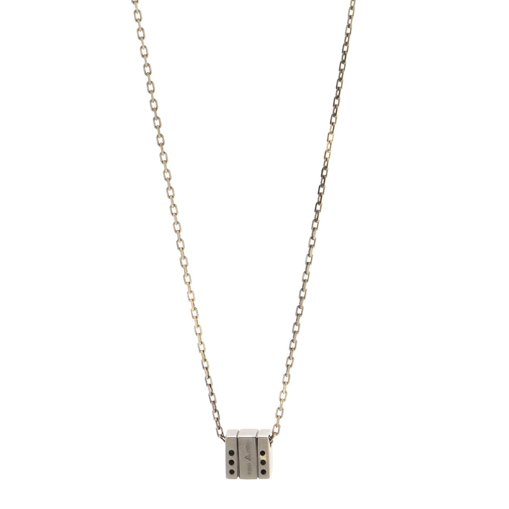 Belle Epoque Square Pendant Necklace 18K White Gold and Diamonds