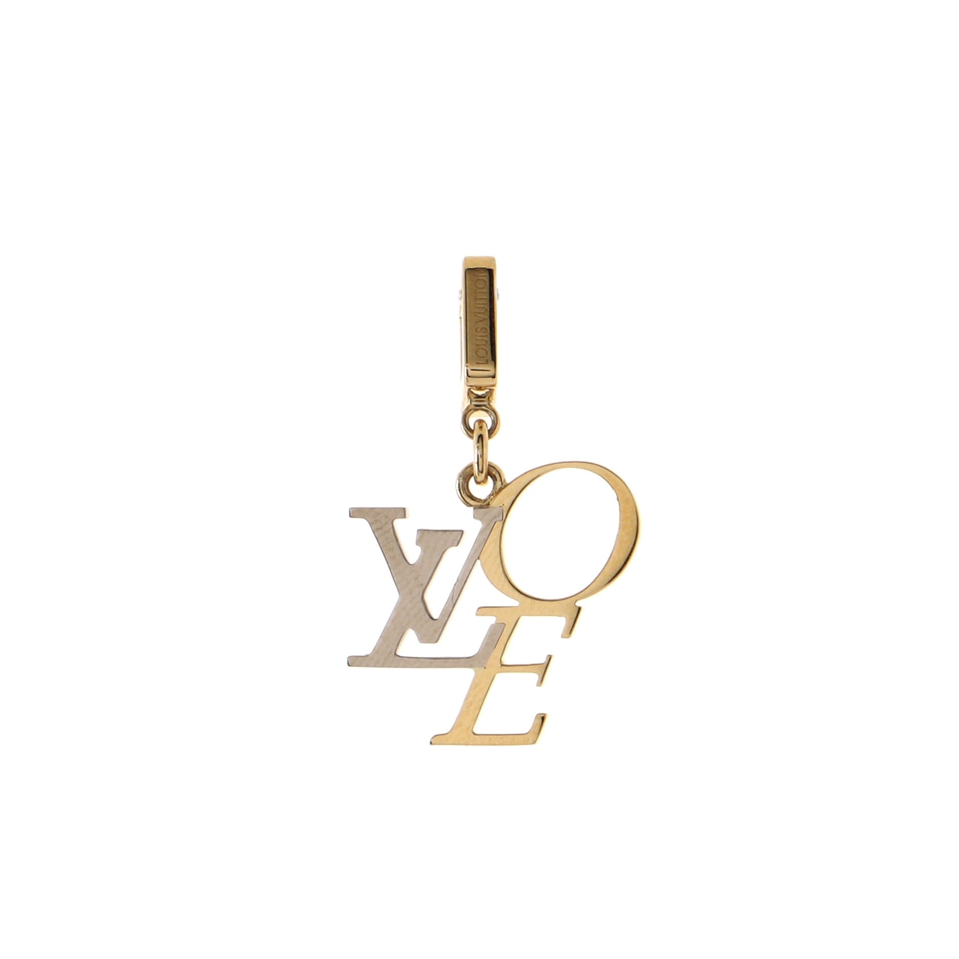LOVE Charm Necklace 18K Yellow Gold and 18K White Gold