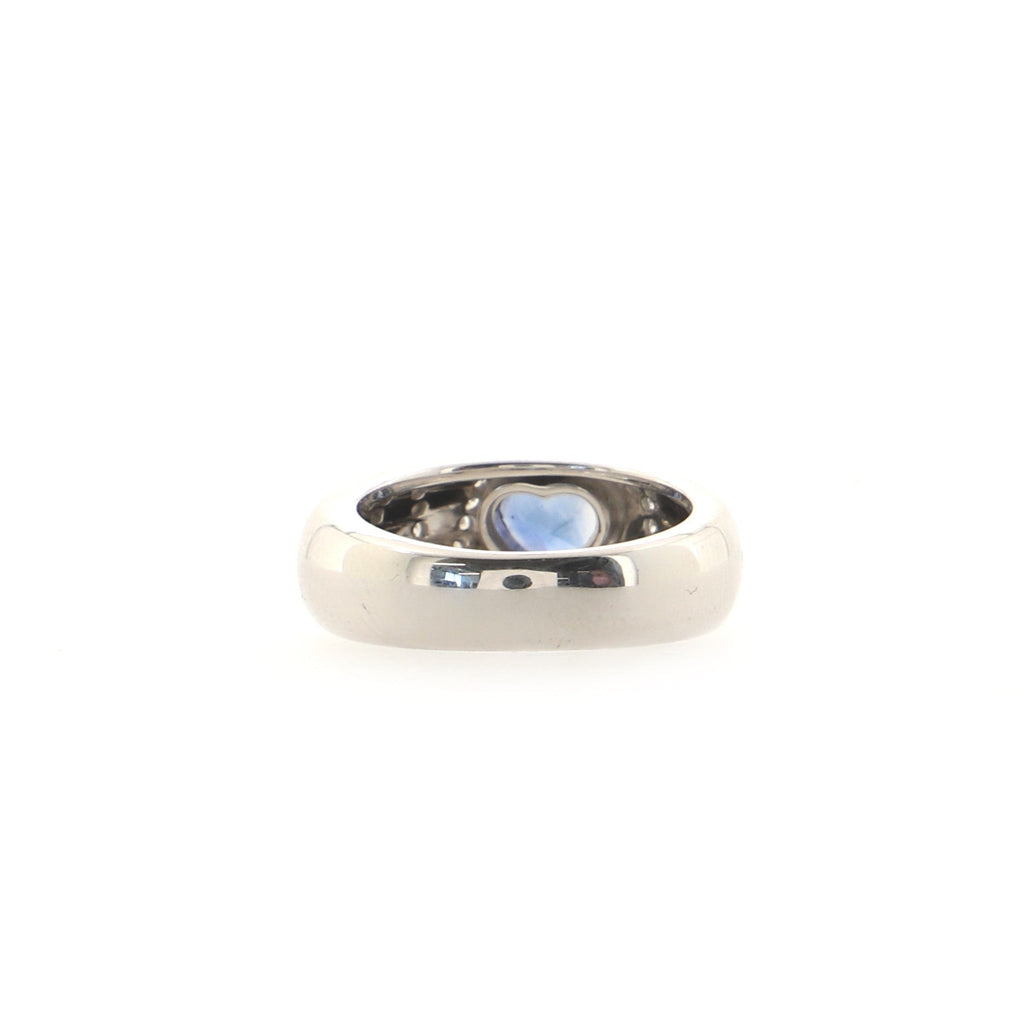 Love Ring 18K White Gold with Blue Sapphire and Diamonds