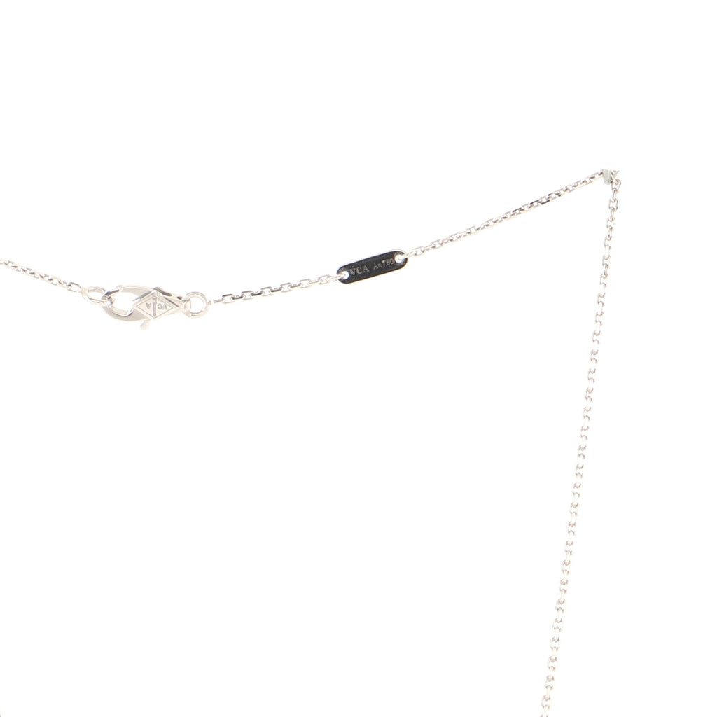 Sweet Alhambra Pendant Necklace 18K White Gold with Diamonds