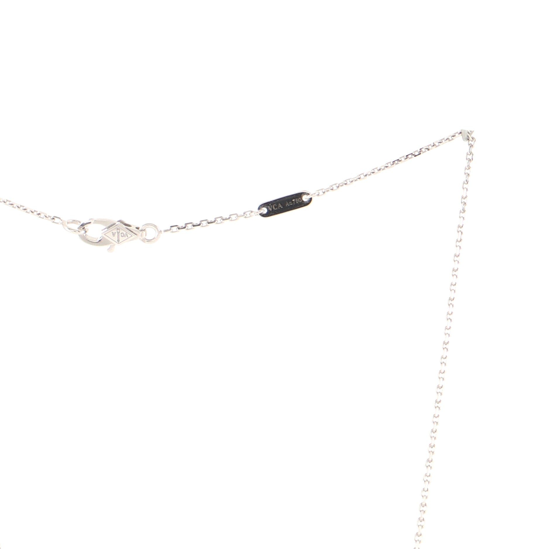 Sweet Alhambra Pendant Necklace 18K White Gold with Diamonds