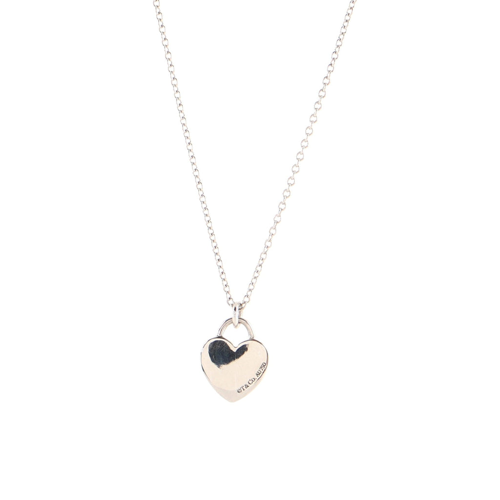 Heart Motif 3 Stone Pendant Necklace 18K White Gold with Diamonds