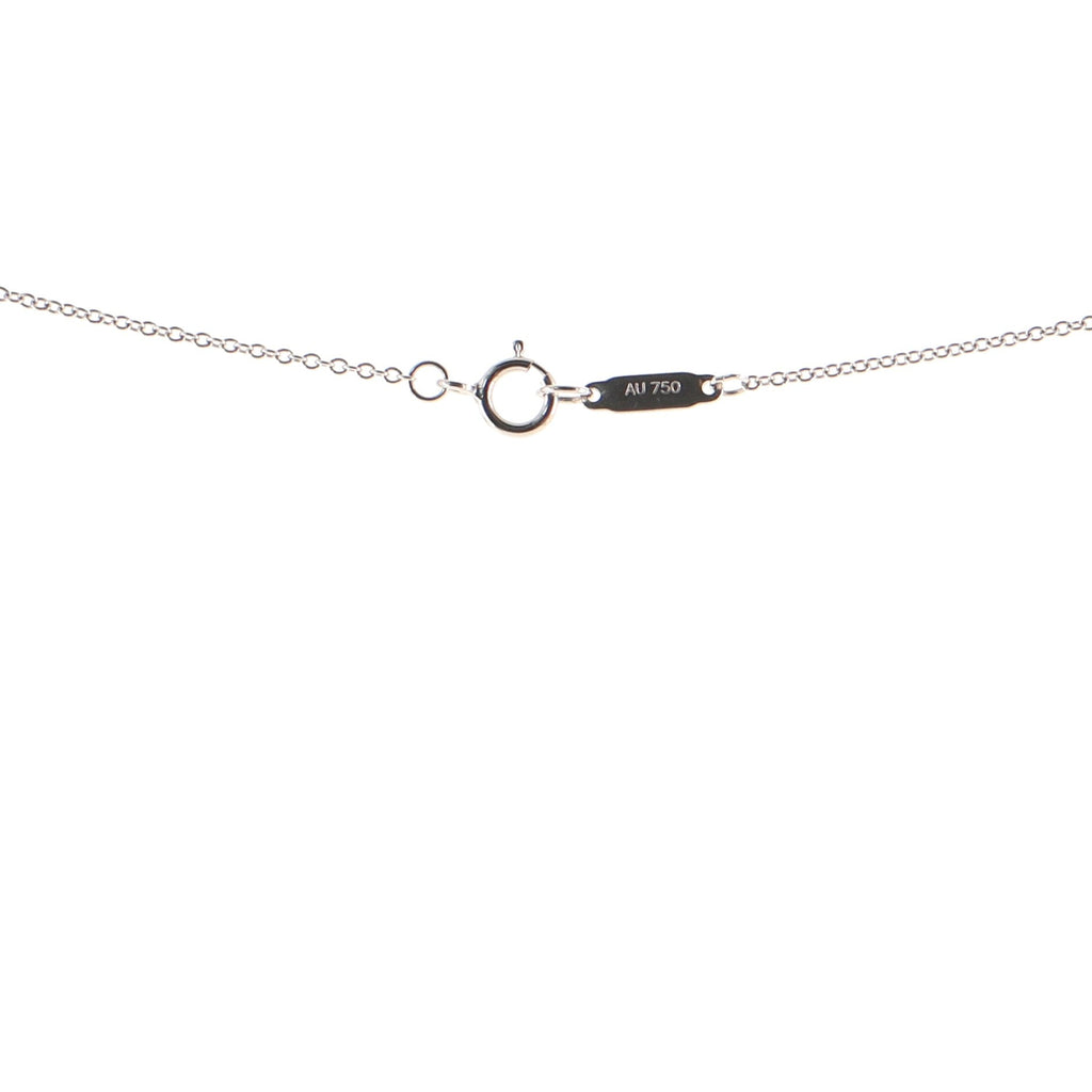 Heart Motif 3 Stone Pendant Necklace 18K White Gold with Diamonds