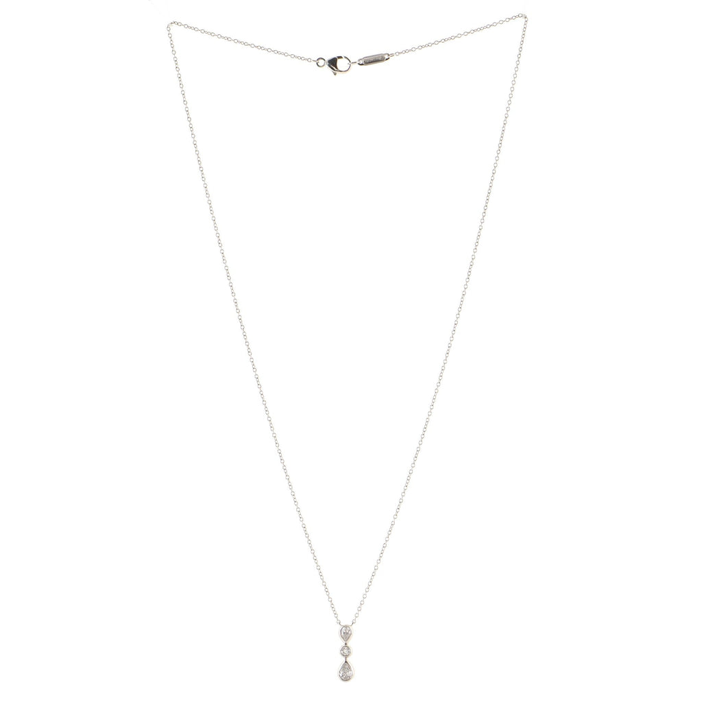 Drop Pendant Necklace Platinum and Diamonds