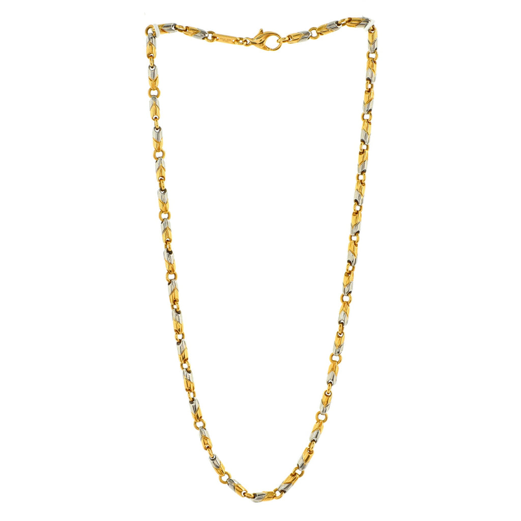 Passo Doppio Necklace 18K Yellow Gold and Stainless Steel