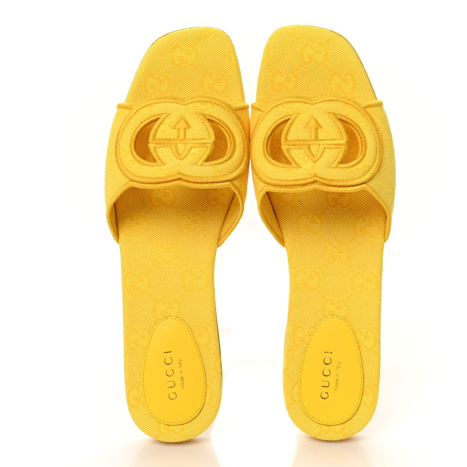 Canvas Interlocking G Womens Slide Sandals 39.5 39.5 Sun Ray