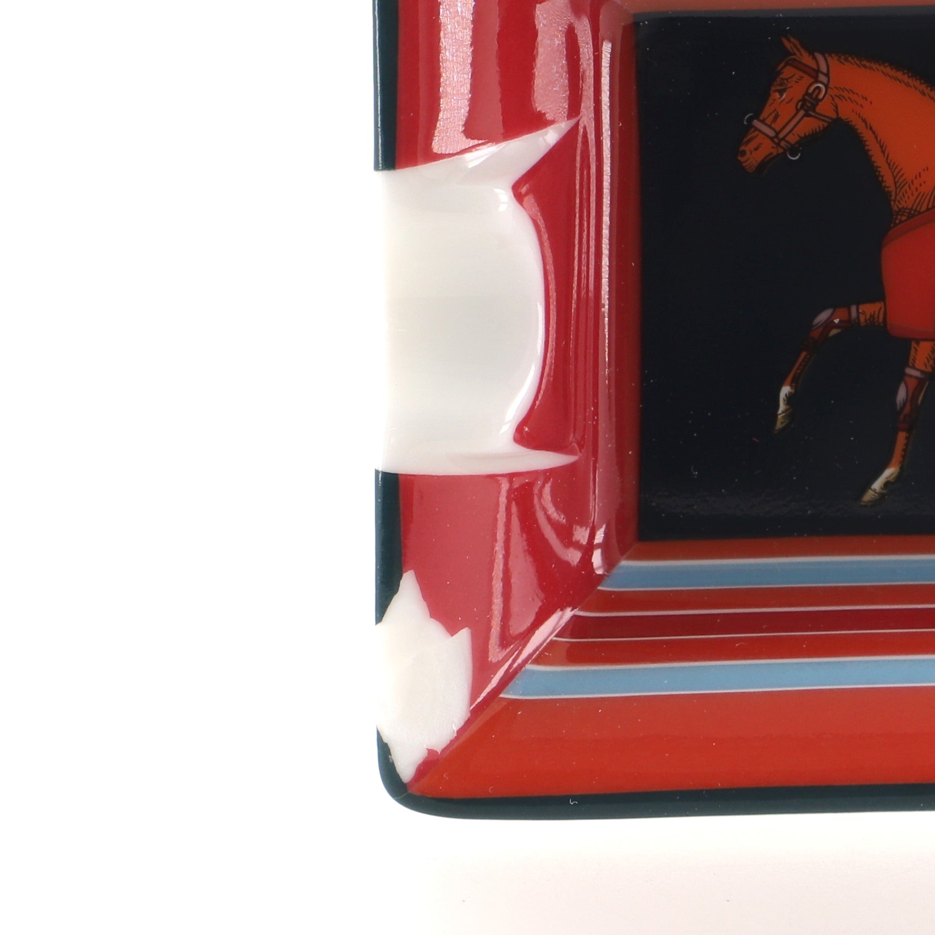Rocabar a Cheval Set of 2 Mini Ashtrays Printed Porcelain