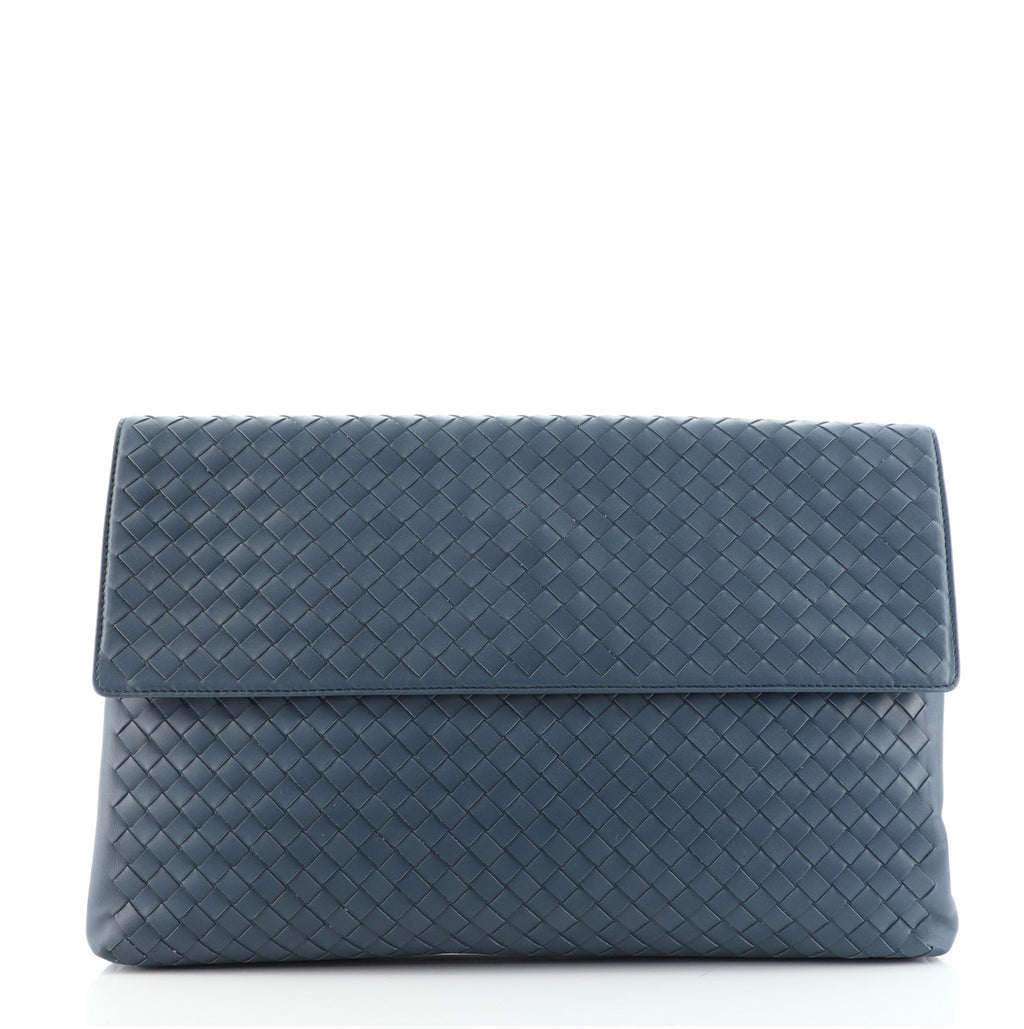 Flap Portfolio Clutch Intrecciato Nappa Large
