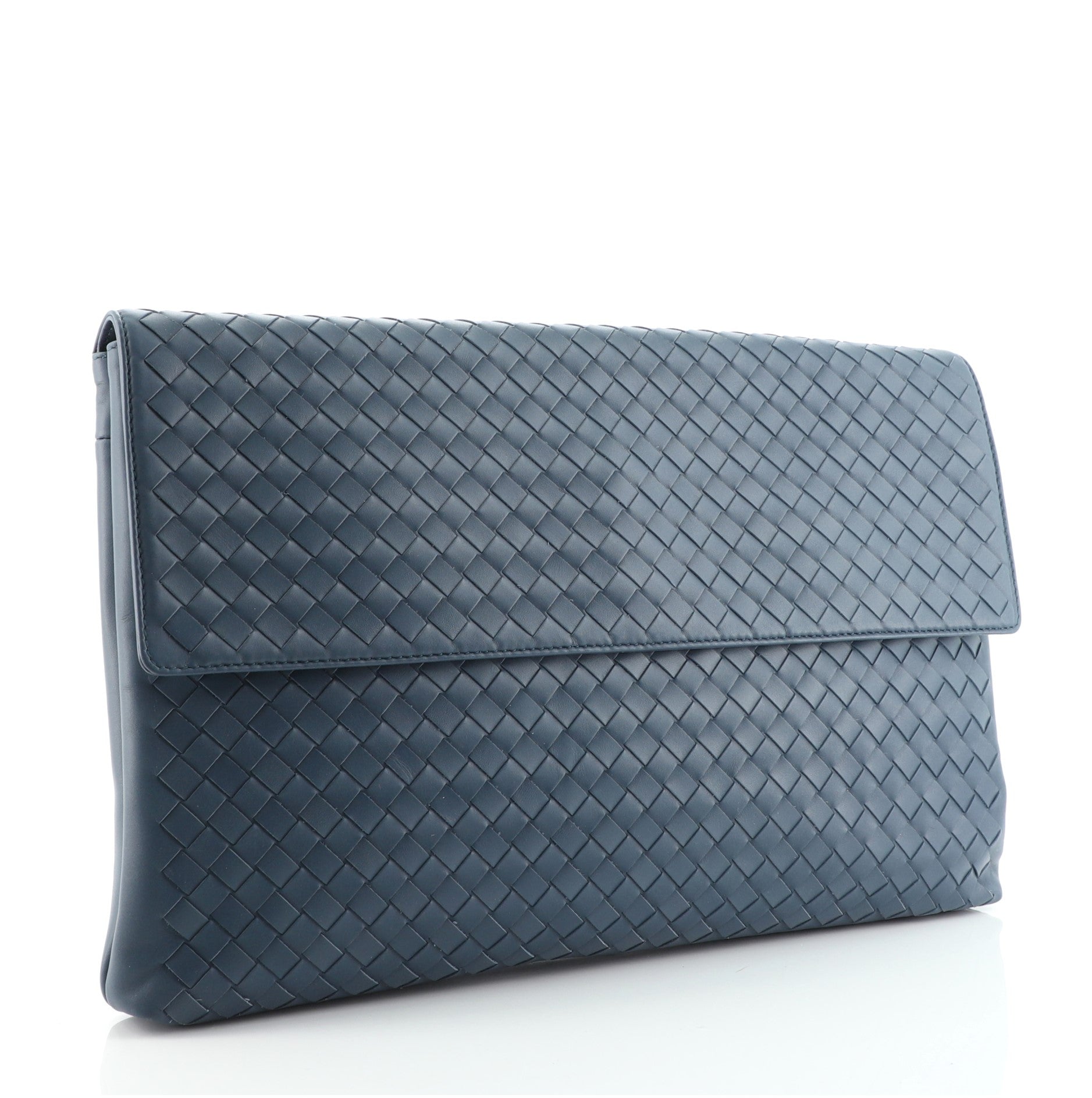 Flap Portfolio Clutch Intrecciato Nappa Large