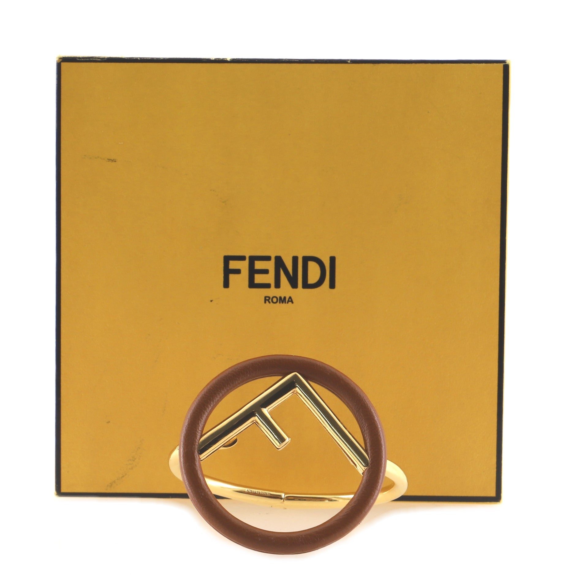 F is Fendi Cuff Bracelet Leather and Metal