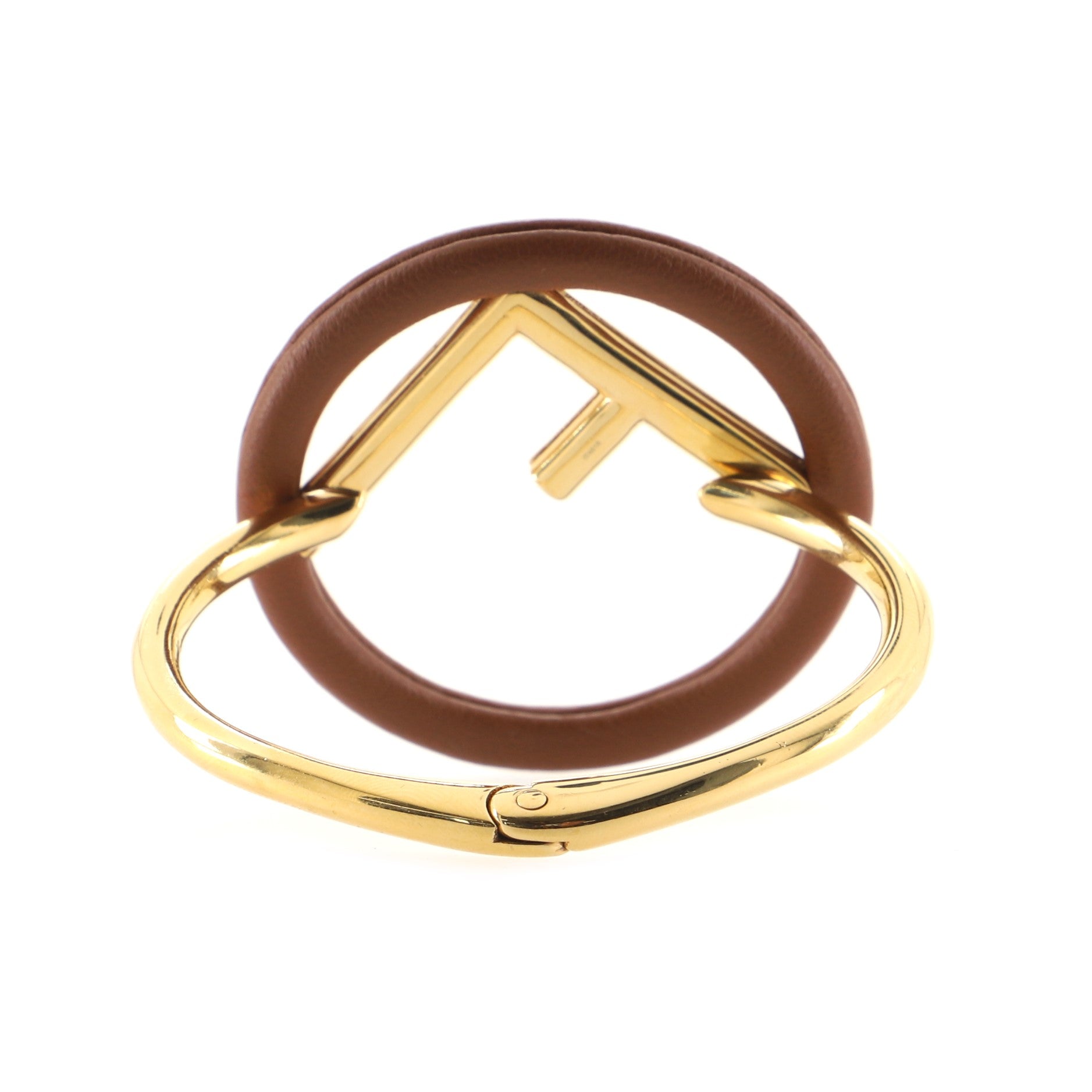 F is Fendi Cuff Bracelet Leather and Metal