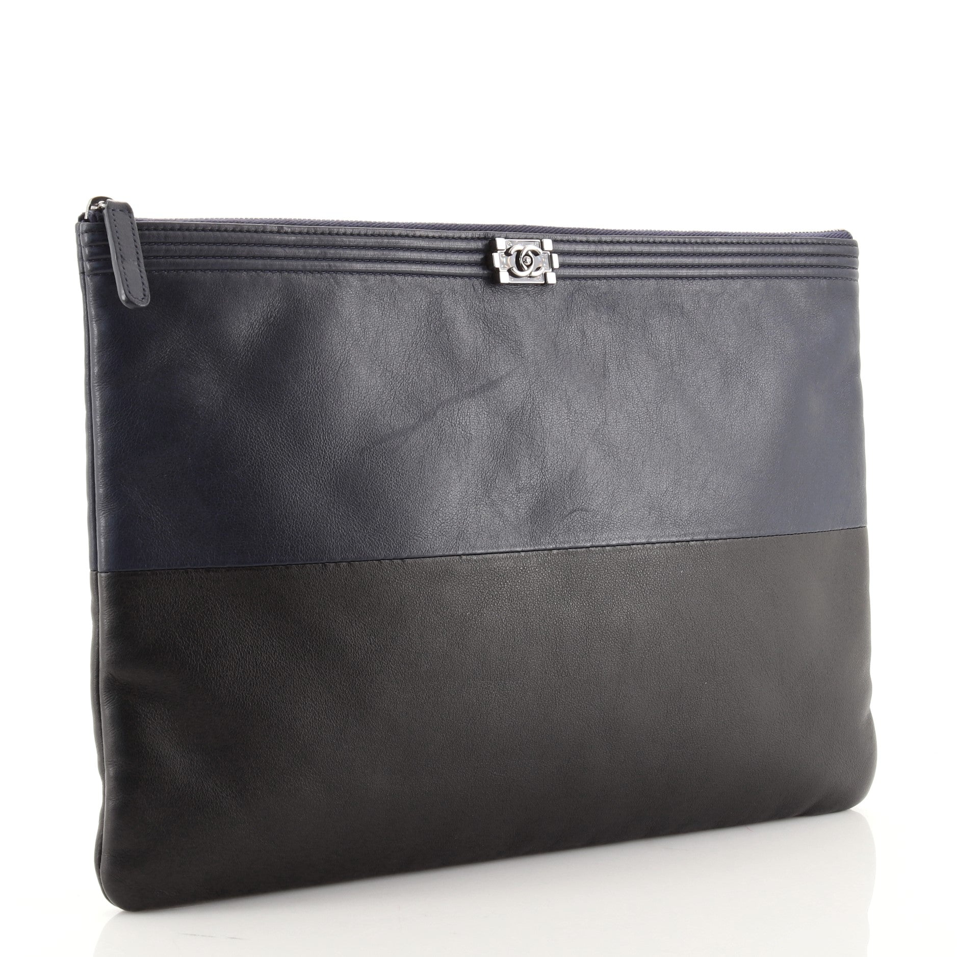 Bicolor Boy O Case Clutch Calfskin Large