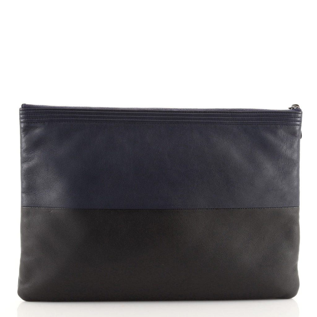 Bicolor Boy O Case Clutch Calfskin Large
