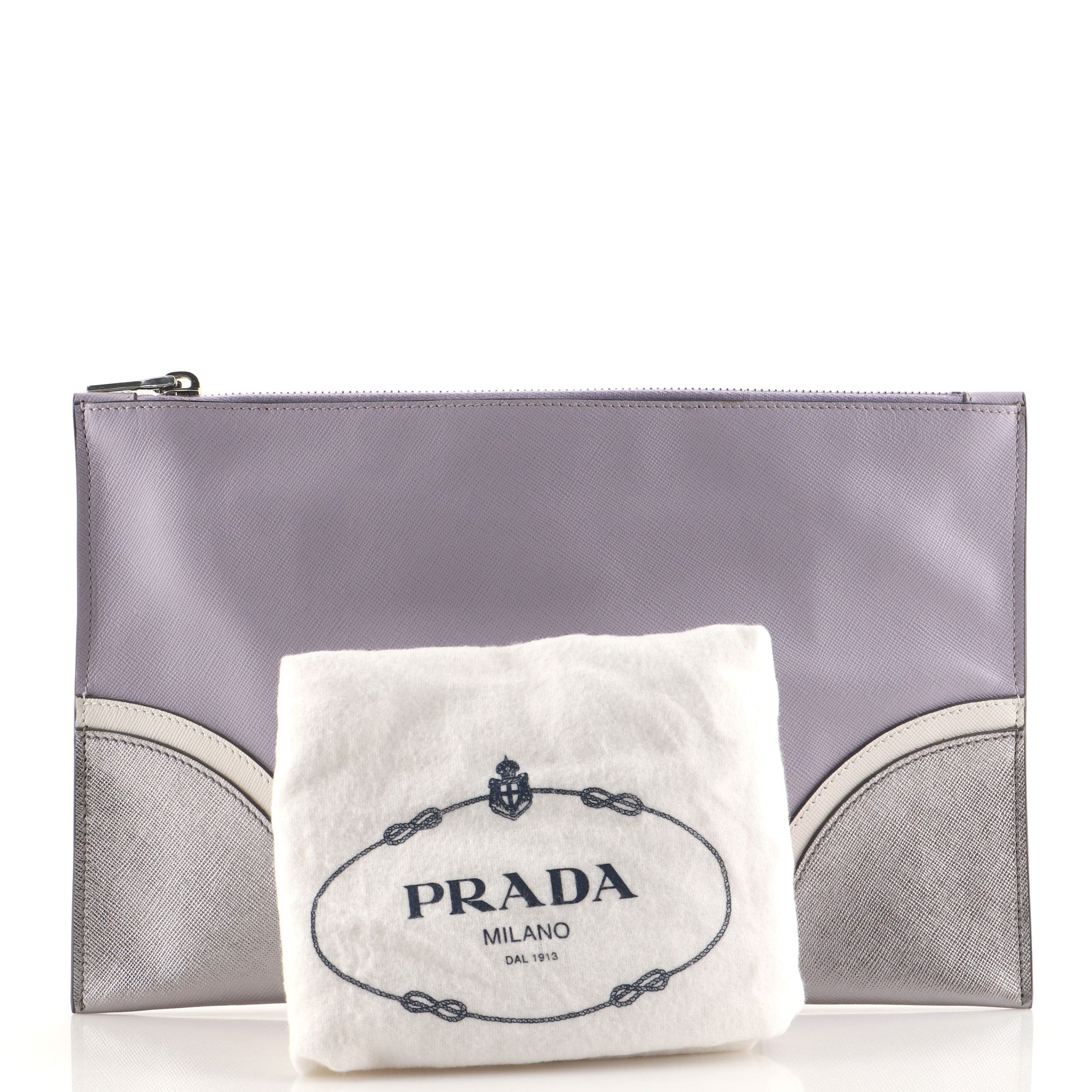 Hand Strap Clutch Saffiano Leather Medium