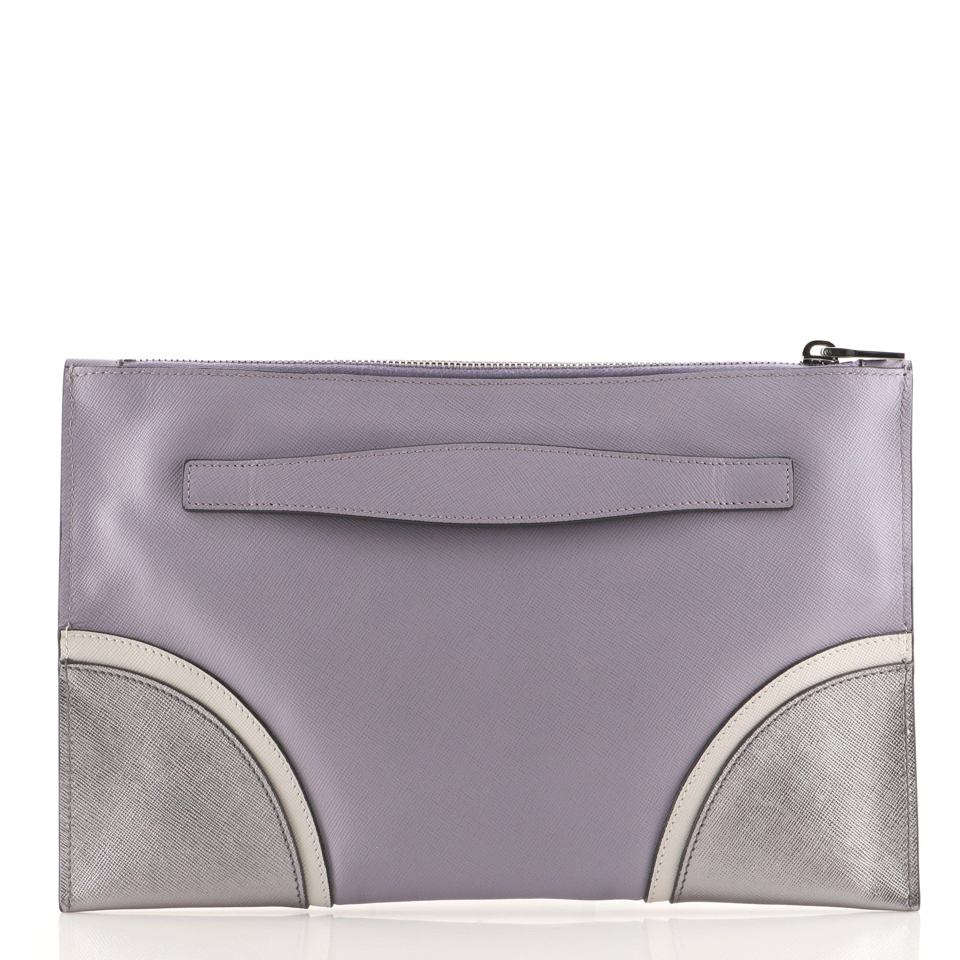 Hand Strap Clutch Saffiano Leather Medium