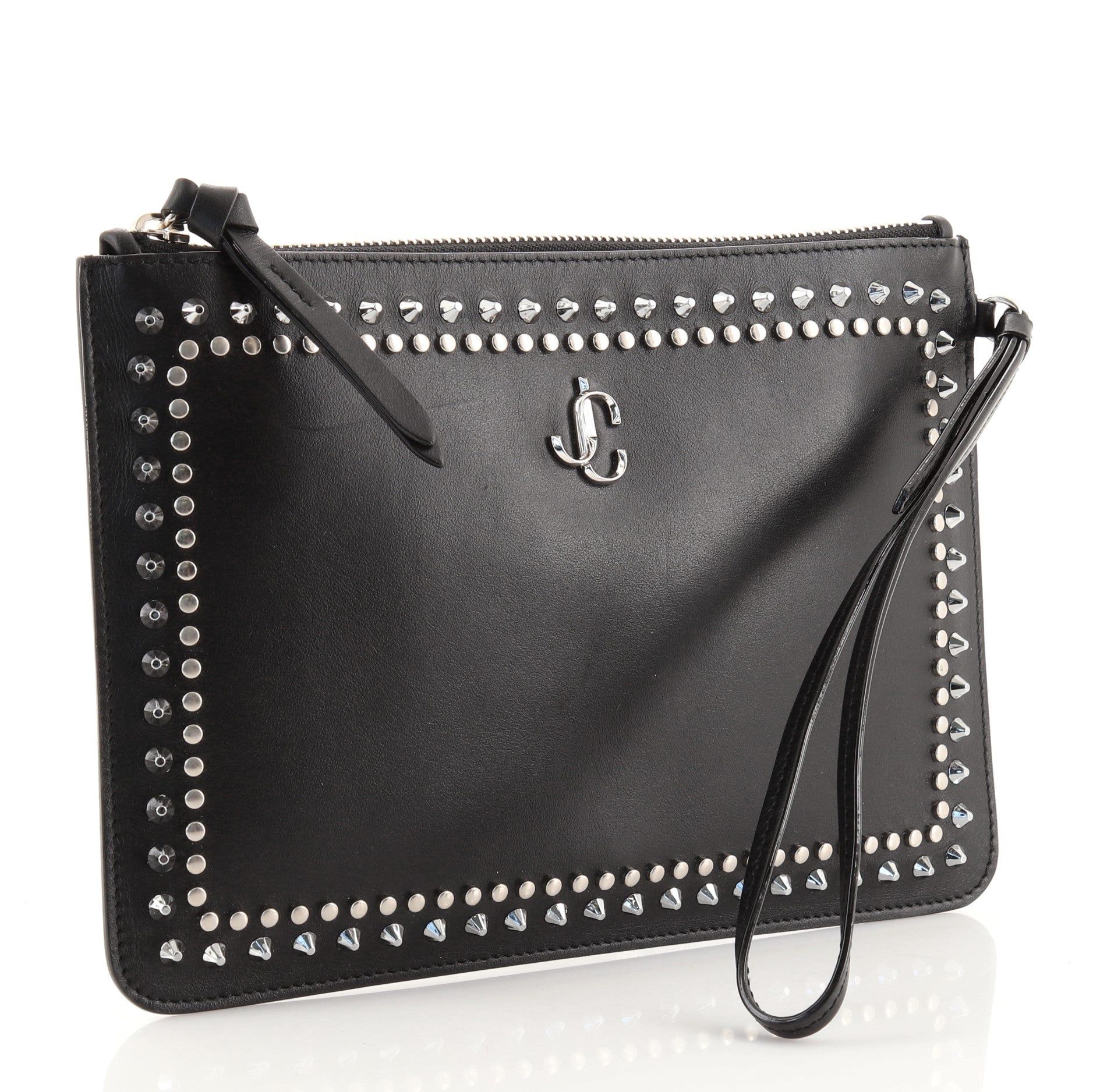 Fara Wristlet Clutch Studded Leather
