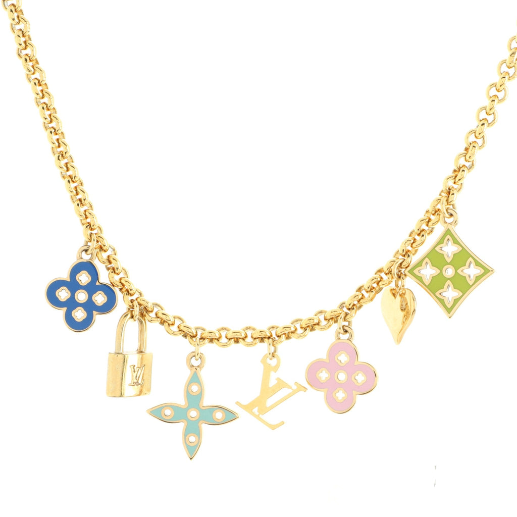 Looping Necklace Metal with Enamel