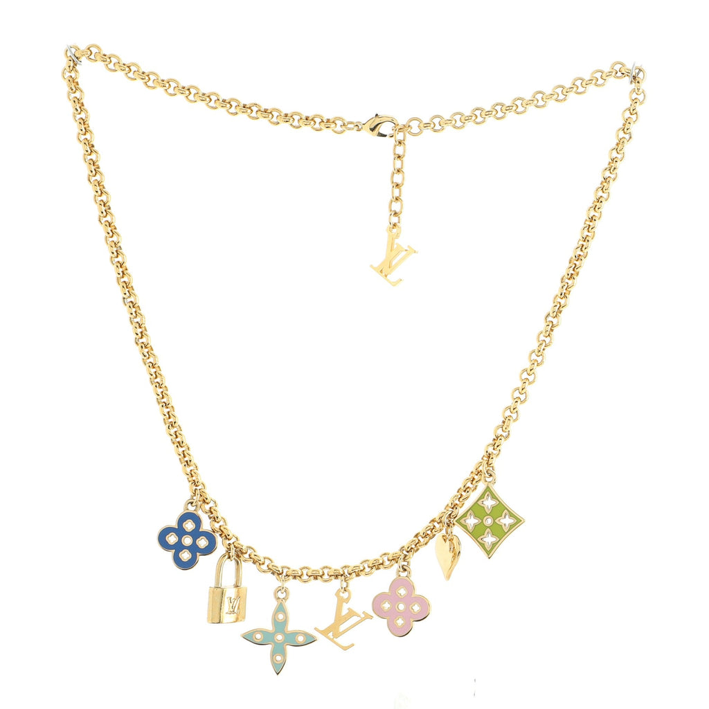 Looping Necklace Metal with Enamel