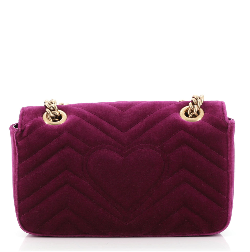 GG Marmont Flap Bag Matelasse Velvet Mini