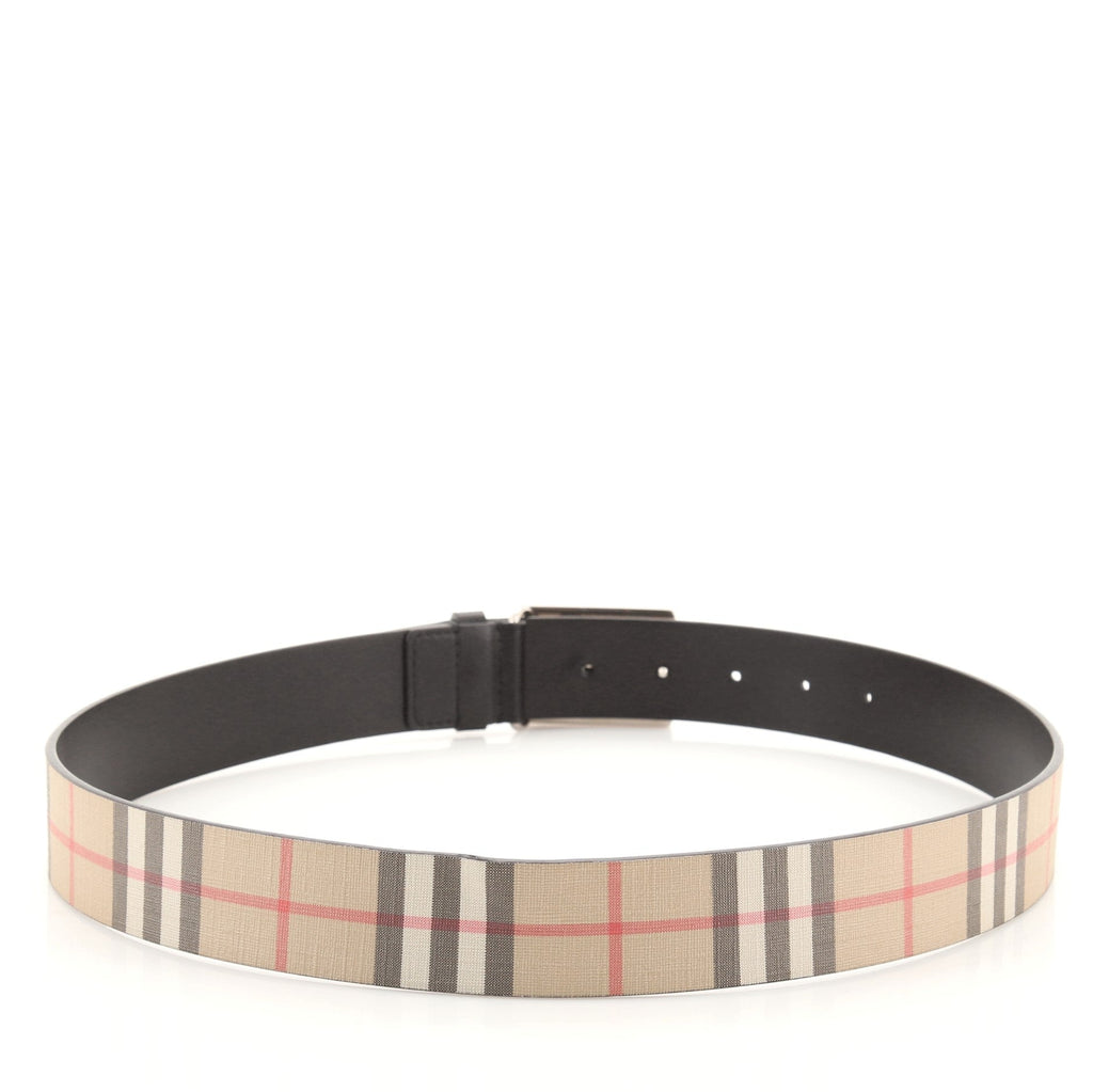 Logo Buckle Belt Vintage Check Coated Canvas Wide 90