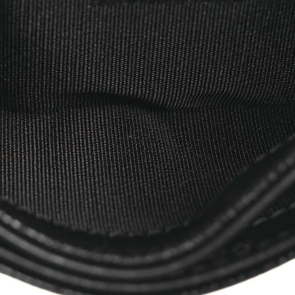 Caviar Quilted Studded CC  Holder Black